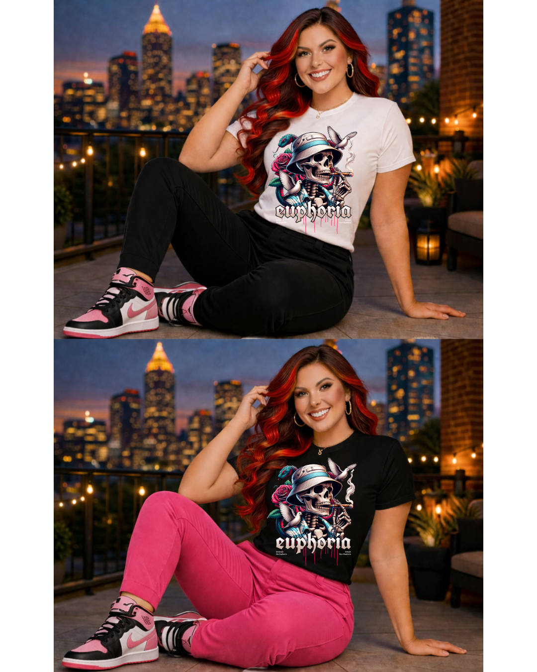 B- EUPHORIA – Skull & Cigar Graphic Tee | Premium Streetwear Statement Shirt | Embrace the Euphoria