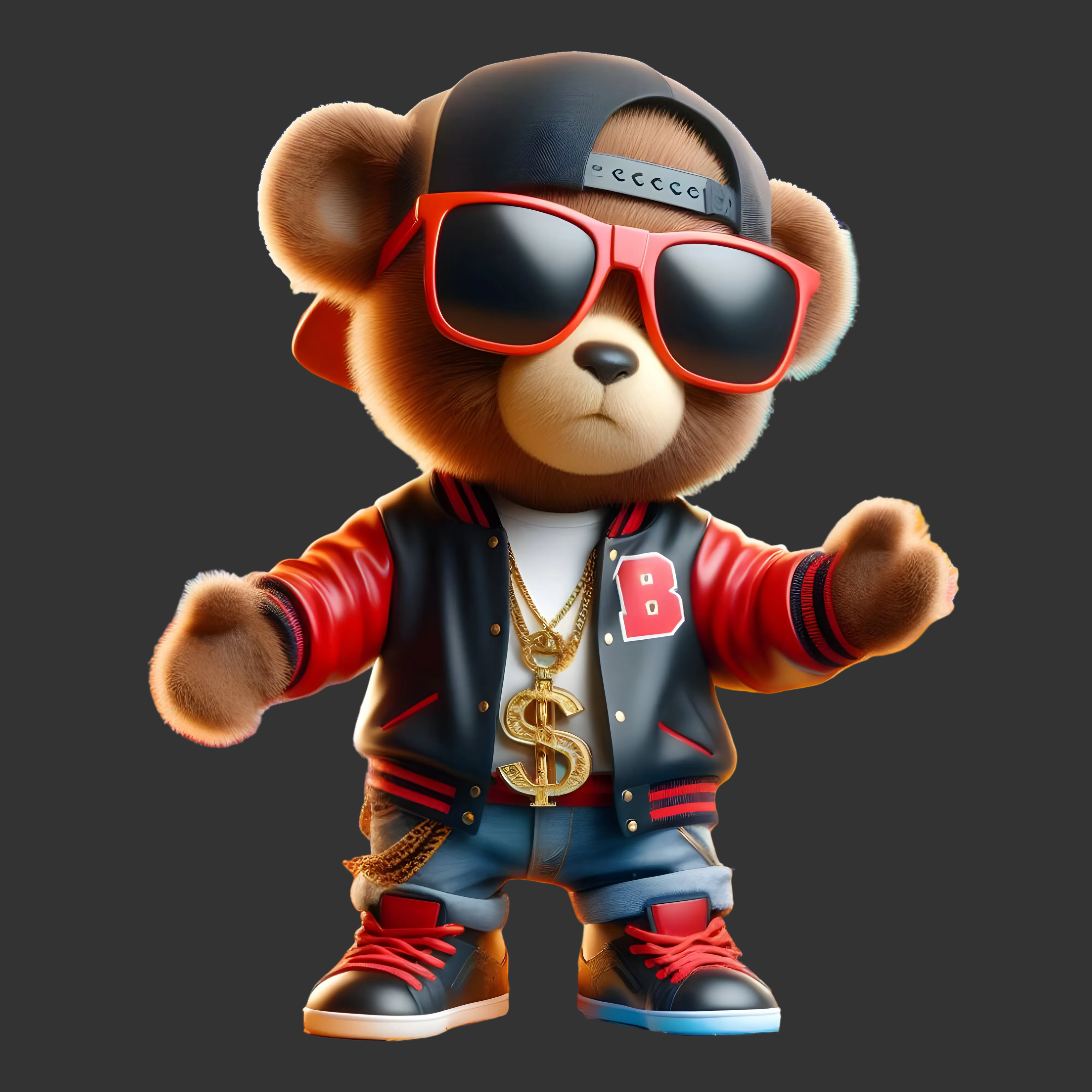 Color Splash Teddy- Bomber| Urban Streetwear Bear Shirt | iSmash_Tees | Color Splash Cartoon Bear T-Shirt (300 DPI Print)