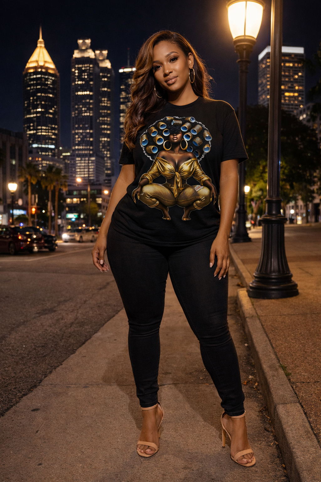 I- Melanin Queen Afro Art T-Shirt | Natural Hair Goddess Graphic Tee | Black Woman Empowerment Shirt | Afrocentric Fashion | BGM magic Tee