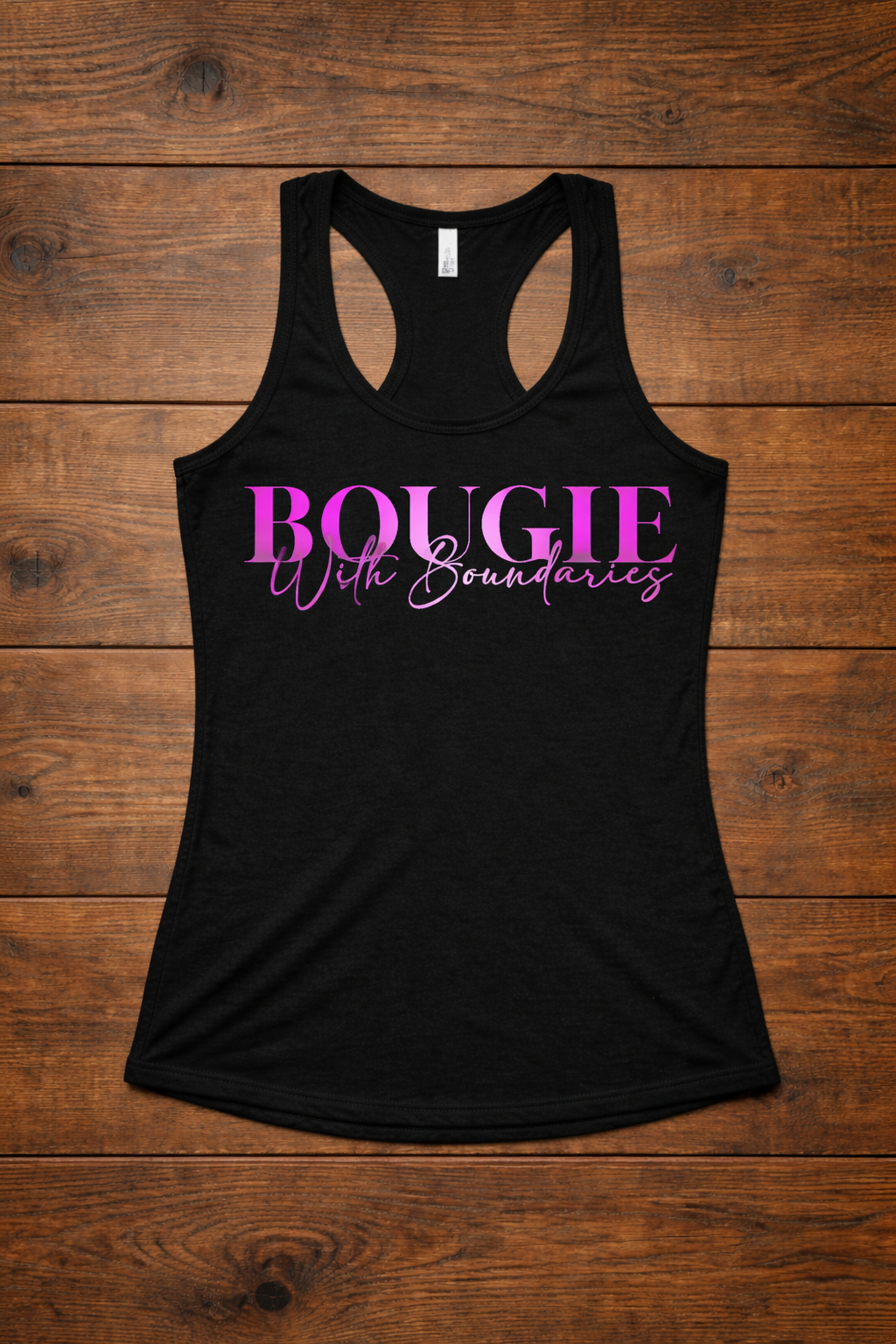 aa- 💗 BOUGIE With Boundaries – Ladies Pink Line Premium Shirt | Luxury Feminine Streetwear Tee