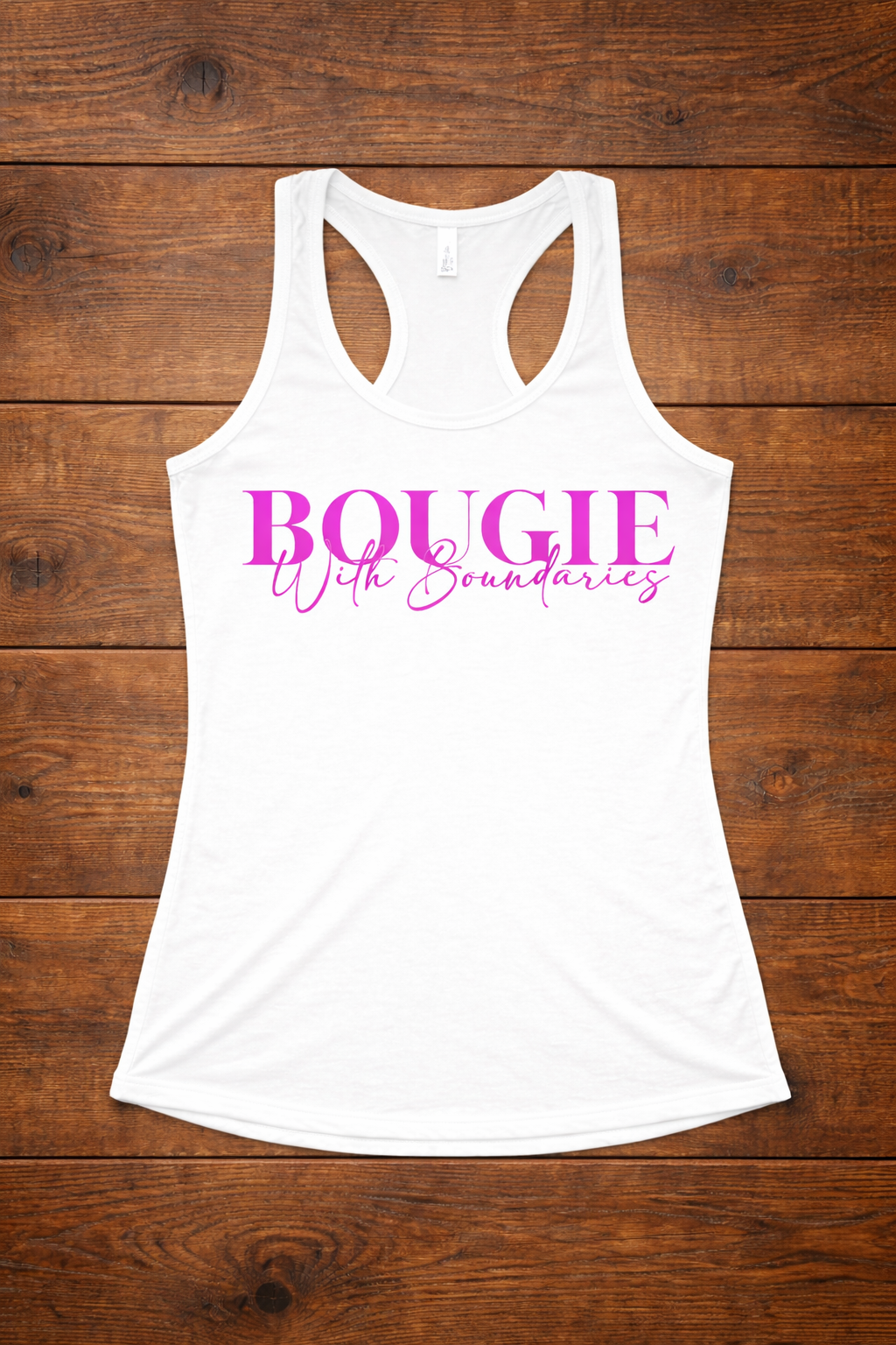 aa- 💗 BOUGIE With Boundaries – Ladies Pink Line Premium Shirt | Luxury Feminine Streetwear Tee