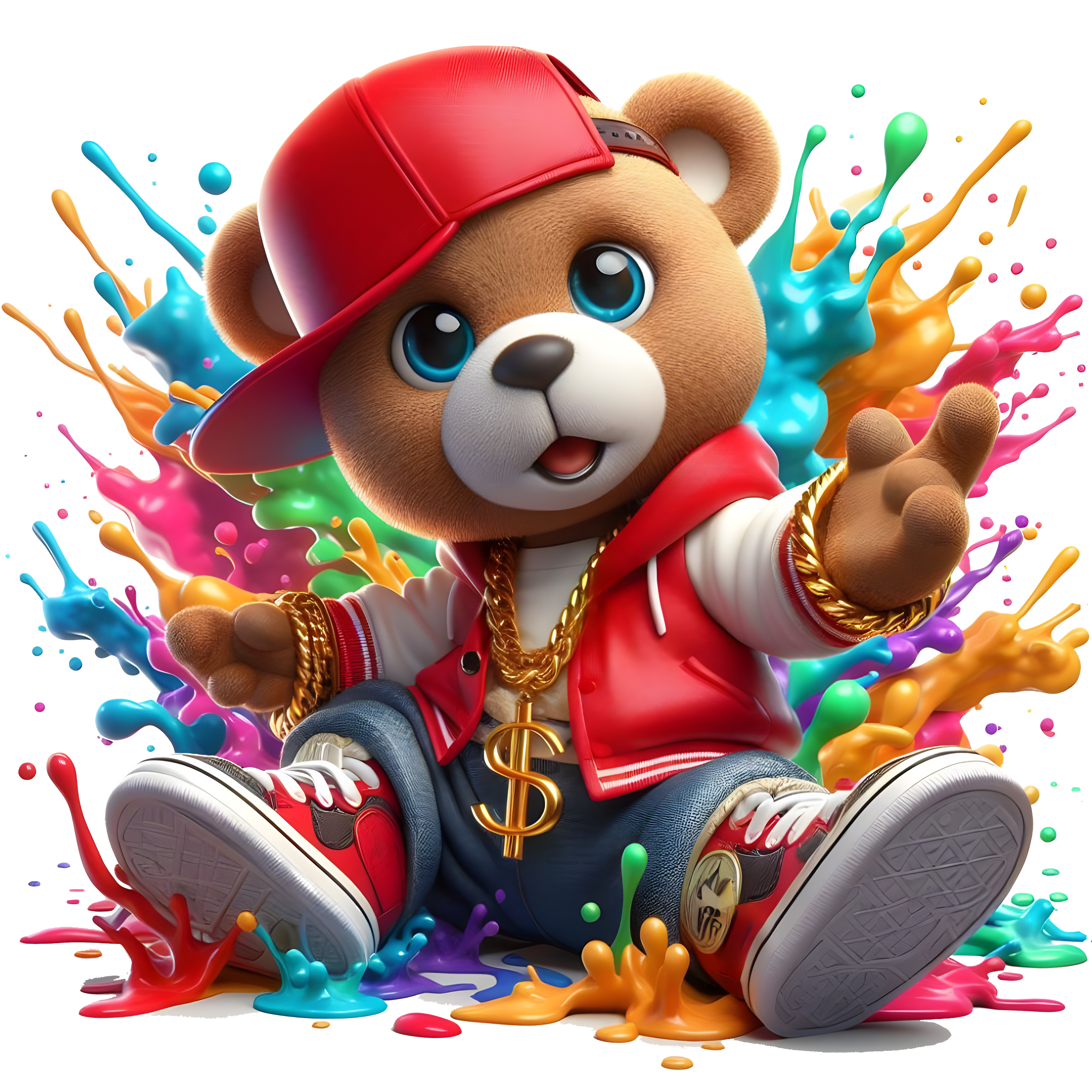 b- Street Vibe Color Splash Bear Art Collection
