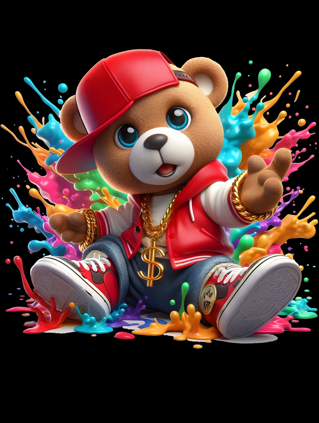 b- Street Vibe Color Splash Bear Art Collection