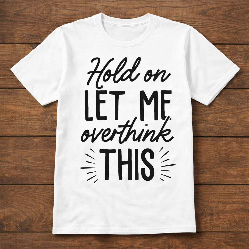 Hold On Let Me Overthink This Shirt – Funny Overthinker T-Shirt, Anxiety Humor Tee, Relatable Quote Shirt