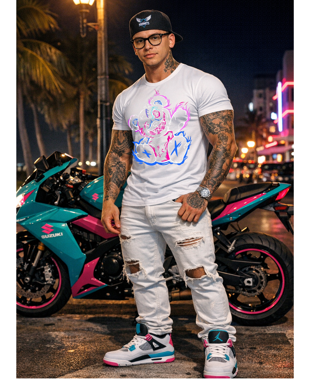 Neon Mouse Fusion Streetwear T-Shirt – Sneaker-Inspired Urban Graphic Tee | Premium Black Streetwear Shirt
