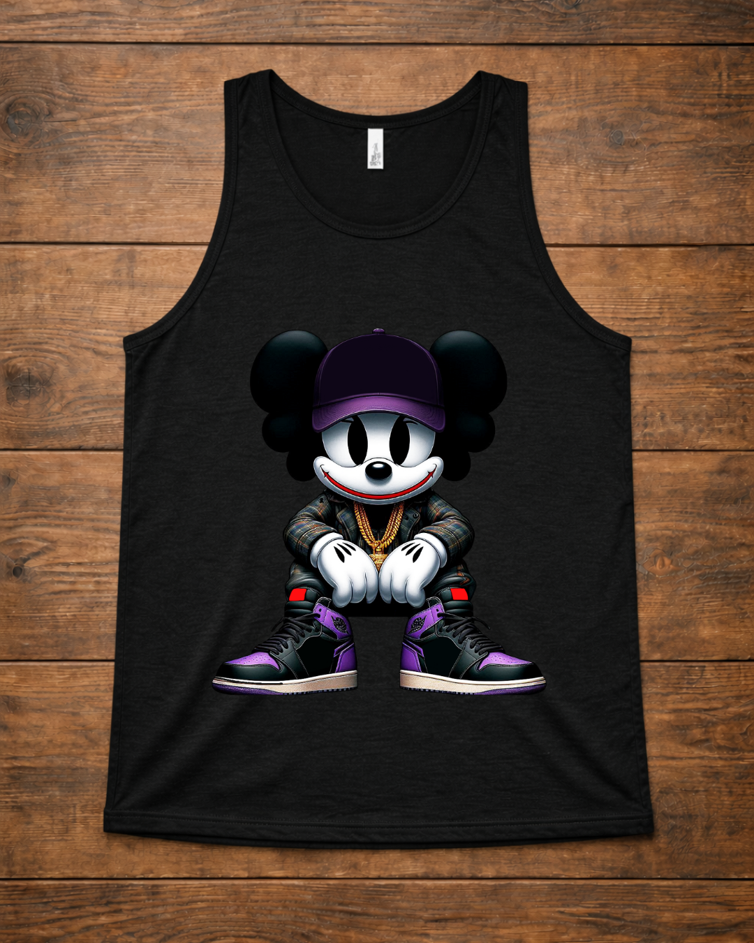a-Purple Mouse Fusion Streetwear T-Shirt – Sneaker-Inspired Urban Graphic Tee | Premium Black Streetwear Shirt