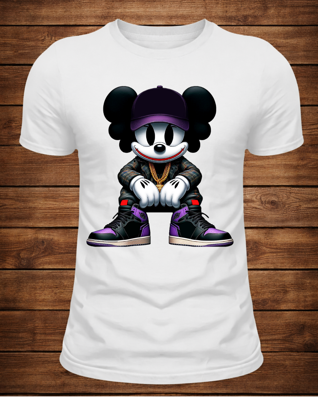 a-Purple Mouse Fusion Streetwear T-Shirt – Sneaker-Inspired Urban Graphic Tee | Premium Black Streetwear Shirt