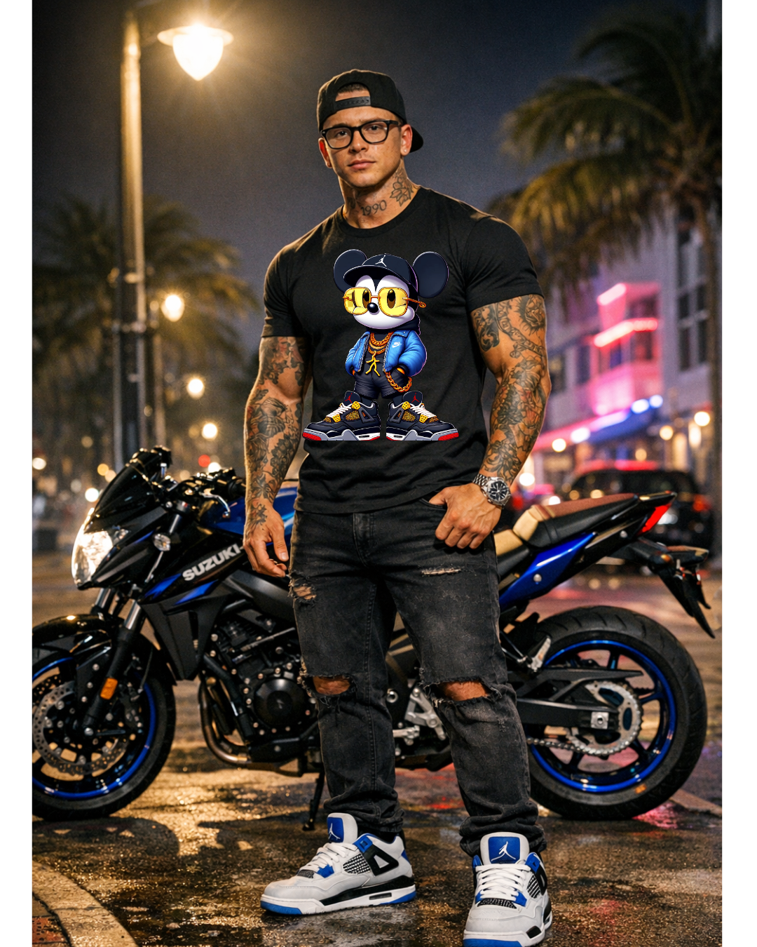 Mouse Fusion Streetwear Tee – Luxury Sneaker Culture Meets Iconic Cartoon Swagger