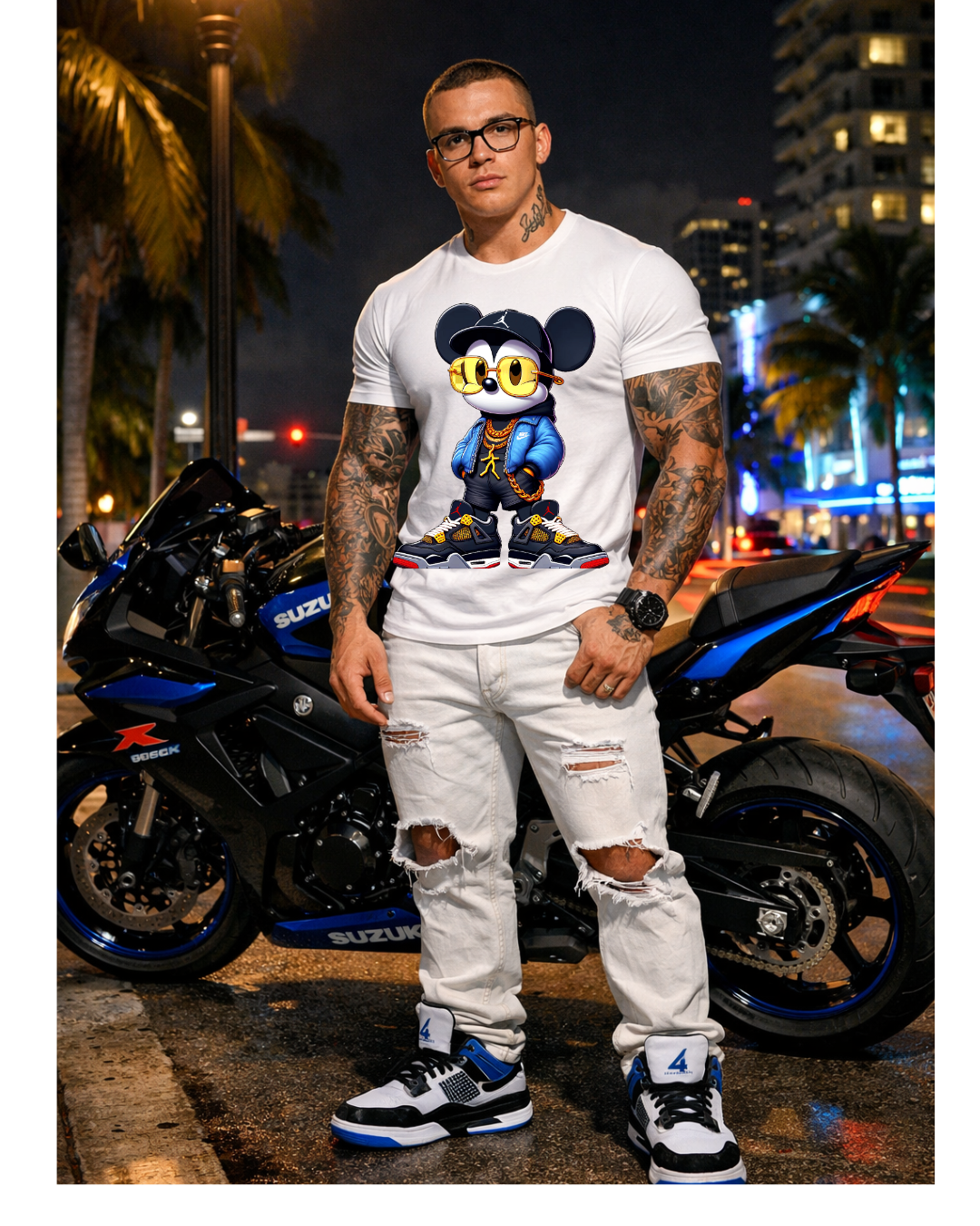 Mouse Fusion Streetwear Tee – Luxury Sneaker Culture Meets Iconic Cartoon Swagger
